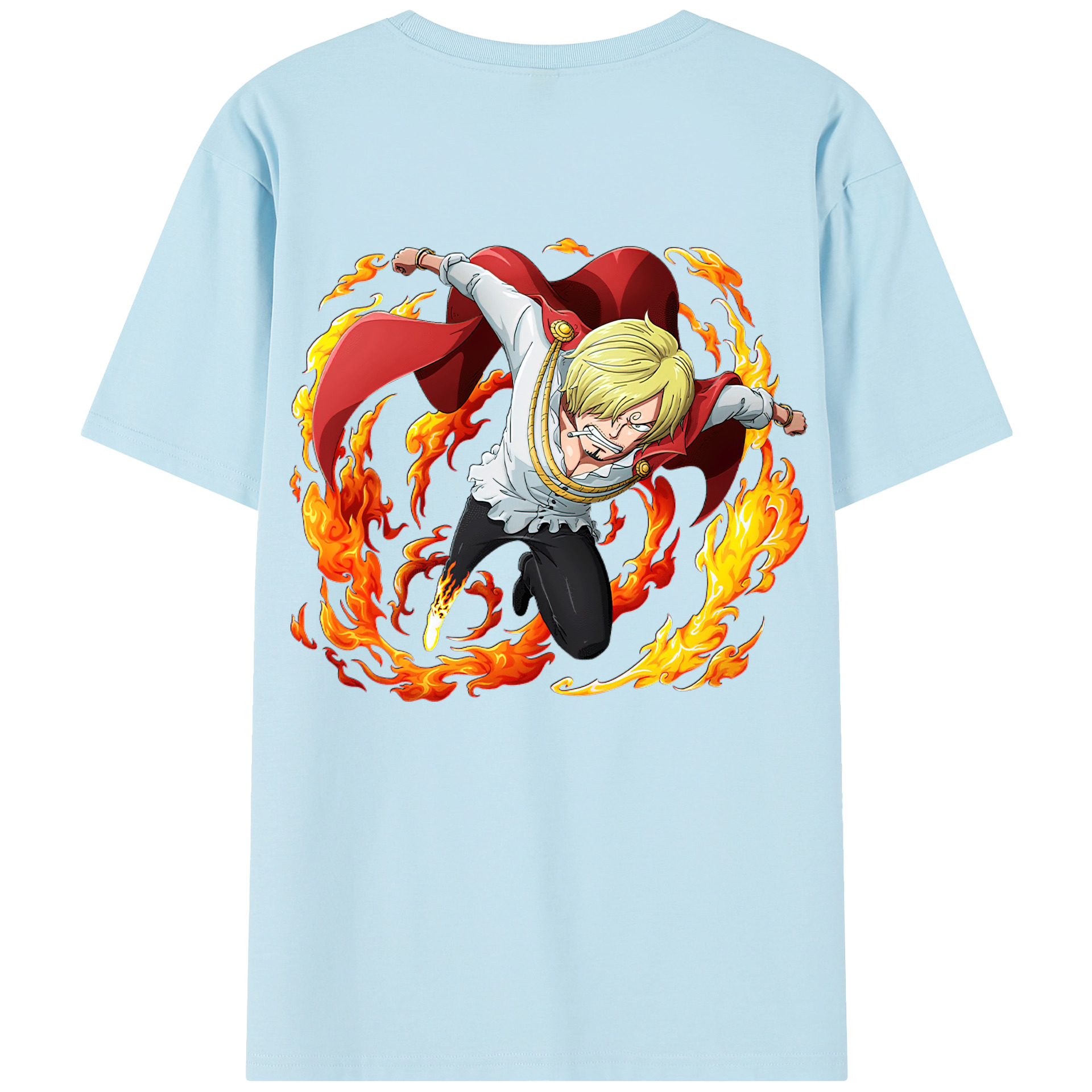 ワンピース サンジ ONE PIECE Sanji 綿100％半袖Tシャツ（背面プリント）